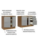 Ver imagem 5 de Kit com 2 Balcões de Cozinha Madesa Lux 4 Portas 3 Gavetas (Sem Tampo e Pia) Rustic/Cinza
