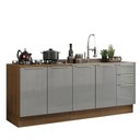 Ver imagem 3 de Kit com 2 Balcões de Cozinha Madesa Lux 4 Portas 3 Gavetas (Sem Tampo e Pia) Rustic/Cinza