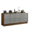 Kit com 2 Balcões de Cozinha Madesa Lux 4 Portas 3 Gavetas (Sem Tampo e Pia) Rustic/Cinza - 3