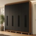 Ver imagem 1 de Guarda-Roupa Casal com Pés 8 Portas Batentes Netuno Madesa