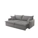 Ver imagem 2 de Sofá Cama Linho em Madeira Eucalipto 240cm Braço 20cm Arizona Meu Sofá Online