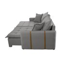 Ver imagem 7 de Sofá Cama Linho em Madeira Eucalipto 240cm Braço 20cm Arizona Meu Sofá Online