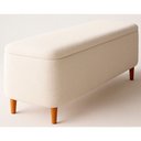 Ver imagem 5 de Puff Baú Bella 90cm Bouclé Off White - Sallar Home