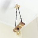 Ver imagem 2 de Luminária Lustre Pendente Rústico Retro Madeira 30cm