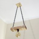 Ver imagem 3 de Luminária Lustre Pendente Rústico Retro Madeira 30cm