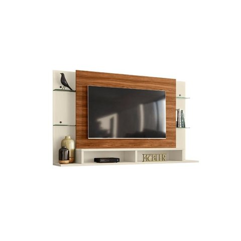 Painel Malbec para TV de até 55 Polegadas Cinamomo Mel / Off White - Mobler
