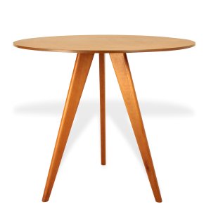 Mesa de Jantar Rodonda Base Tripé em Madeira Maciça - 90 Cm