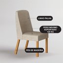 Ver imagem 3 de Conjunto Sala de Jantar Ísis 180cm com 6 Cadeiras Tampo Orgânico s/ Vidro Cinamomo Cinamomo/Linho Pa