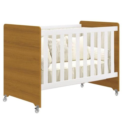 Berço Americano Evolution 4 em 1 Branco Acetinado Savana com Colchão Mini - Reller
