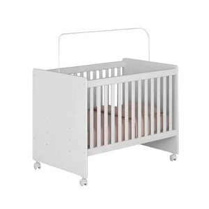 Berço Padrão Americano Com Suporte Mosquiteiro E Rodízios Catatau:Branco