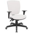 Ver imagem 3 de Kit 03 Cadeiras de Escritório Diretor Office Giratória Preto Alta Flexi P03 Vinil Branco - Lyam Lyam