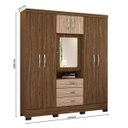 Ver imagem 4 de Guarda-Roupa Casal com Espelho 7 Portas 3 Gavetas Grafite Colibri Móveis