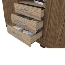 Guarda-Roupa Casal com Espelho 7 Portas 3 Gavetas Grafite Colibri Móveis - 5 Guarda-Roupa Casal com Espelho 7 Portas 3 Gavetas Grafite Colibri Móveis - 5