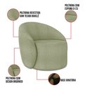 Ver imagem 3 de Poltrona Decorativa Orgânica Giratória Lua Bouclê Verde Pistache D03 - D’Rossi