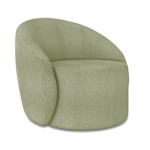 Poltrona Decorativa Orgânica Giratória Lua Bouclê Verde Pistache D03 - D’Rossi