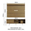Ver imagem 3 de Rack Madesa Dubai e Painel para Tv até 65 Polegadas com Pés - Rustic/branco