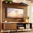 Ver imagem 1 de Rack Madesa Dubai e Painel para Tv até 65 Polegadas com Pés - Rustic/branco