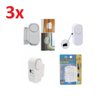 KIT 3 ALARME SENSOR MAGNETICO PORTA JANELA ANTI ROUBO SEM FIO RESIDENCIAL COMERCIAL SEGURANCA - 1