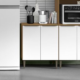 Balcão para Cozinha 70cm 2 Portas 100% Mdf Luna Atacama/branco - 5