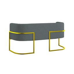 Kit 2 Poltronas + Sofá 2 Lugares Base de Metal Gold Balaqui - 6