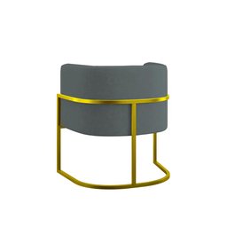 Kit 2 Poltronas + Sofá 2 Lugares Base de Metal Gold Balaqui - 10
