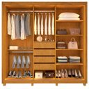 Ver imagem 5 de Guarda-Roupa Casal 3 Portas Reflecta com LED com Pés 100% MDF Royale Marrom/Marrome