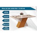 Ver imagem 3 de Sala de Jantar Completa Rubi C/ Tampo Madeirado C/ Vidro 170x90cm e 6 Cadeiras Ondina Freijo/off