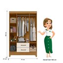 Ver imagem 3 de Guarda-roupa Solteiro Infantil 4 Portas 2 Gavetas Paraty Freijó/off White Moval