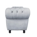 Ver imagem 2 de Recamier com Baú Grécia Namoradeira Calçadeira Suede Cinza