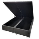Ver imagem 1 de Base Cama Box com Baú Solteiro, Queen, Casal, King Suede Cinza - Cinza - King