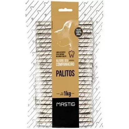 Petisco Natural Cães Palitos Rígidos sabor Natural 10mm com 1kg - Mastig - 1