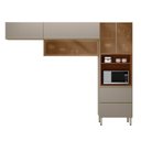 Ver imagem 1 de Cozinha Modulada Proença 3 Peças com Aéreo 80cm Nogueira Touch/nude Prime Tx - Demartêz