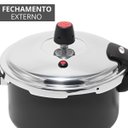Ver imagem 4 de Panela de Pressão 3 Litros Antiaderente Fechamento Externo + Descanso de Panela Redondo Madeira 14,5