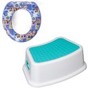 Ver imagem 1 de Kit Completo Desfralde Redutor Azul Assento Vaso Sanitário e Degrau Banquinho Crescidinho Patrulha C