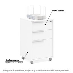 Gaveteiro Maia com 3 Gavetas e Chave - Branco - 2
