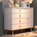 Ver imagem 1 de Cômoda Retrô Com Fraldário Lígia Branco Fosco