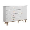 Ver imagem 4 de Cômoda Retrô Com Fraldário Lígia Branco Fosco