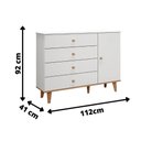 Ver imagem 2 de Cômoda Retrô Com Fraldário Lígia Branco Fosco