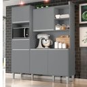 Ver imagem 2 de Kit Cozinha Compacta 5 Portas 160 Cm Isabel Cinza Reajl Moveis
