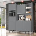 Ver imagem 3 de Kit Cozinha Compacta 5 Portas 160 Cm Isabel Cinza Reajl Moveis