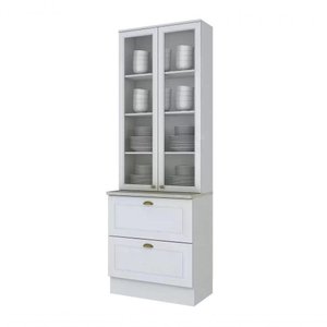 Cristaleira 02 Portas 02 Gavetas Americana C357 Branco