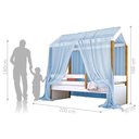 Ver imagem 3 de Cama Montessori Cabana Solterio Com Dossel Azul