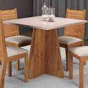 Ver imagem 2 de Mesa de Jantar 4 Lugares Quadrada Tampo de MDP sem Vidro Bariloche Bege/Mel/Blonde