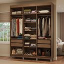 Ver imagem 1 de Guarda-roupa Closet com Pés 4 Gavetas 180cm Rustic Venus Madesa