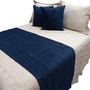 Kit Peseira Cotele Queen com 2 Capas de Almofada: Azul