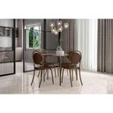 Ver imagem 3 de Kit 2 Cadeiras Sala Jantar 1738 Aço 2 Uni Rose/linho Areia/courano Caramelo - Carraro