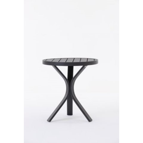 Mesa Lateral de Apoio Lia Toda em Aluminio Tampo Ripado