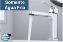 Ver imagem 2 de Torneira Água Fria em Metal Cromada Quadrada Baixa de Bancada