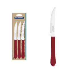 Kit de Talheres Tramontina Leme Lâminas Aço Inox Cabo Vermelho - 9 Peças - 2