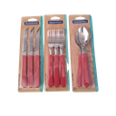 Ver imagem 5 de Kit de Talheres Tramontina Leme Lâminas Aço Inox Cabo Vermelho - 9 Peças